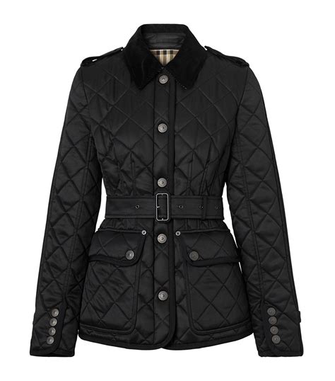 burberry female quilted jacket|Burberry women's diamond quilted jacket.